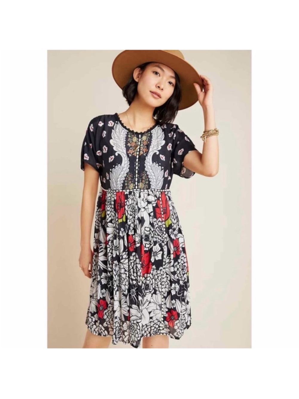 Bl-nk London Anthropologie Trudie Floral Tunic Dress